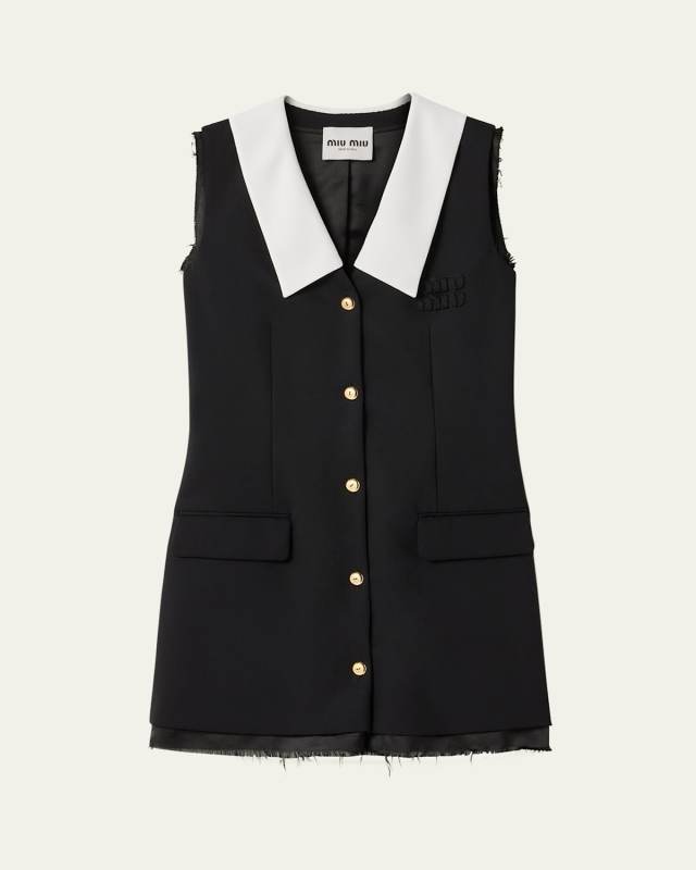 Grain de Poudre Wool Mini Dress